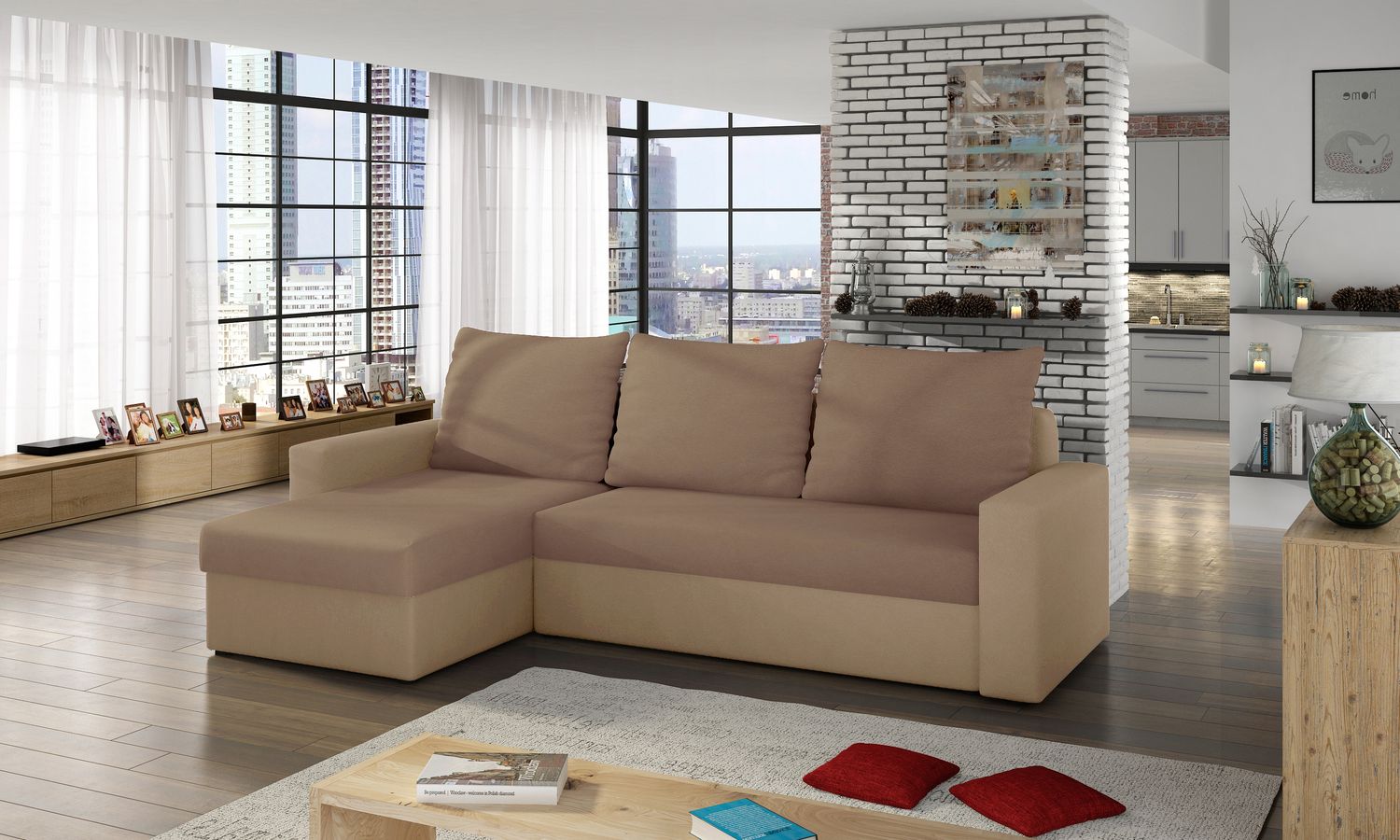 Corner Sleeper Sofa Pitlochry 4 | size: Width: 237cm, Height: 90cm, Depth: 57cm | color: Alova | image: 1 | variant: 1016815