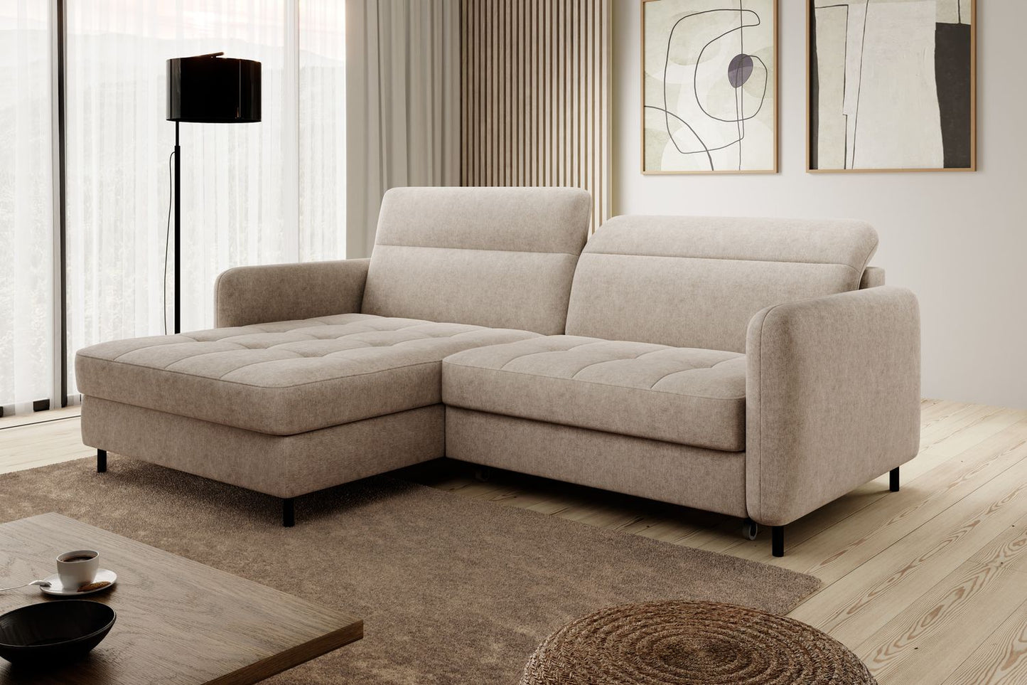 Corner Sleeper Sofa Portree 12 | size: Width: 228cm, Height: 100cm, Depth: 165cm | color: Raquel | image: 1 | variant: 1015540