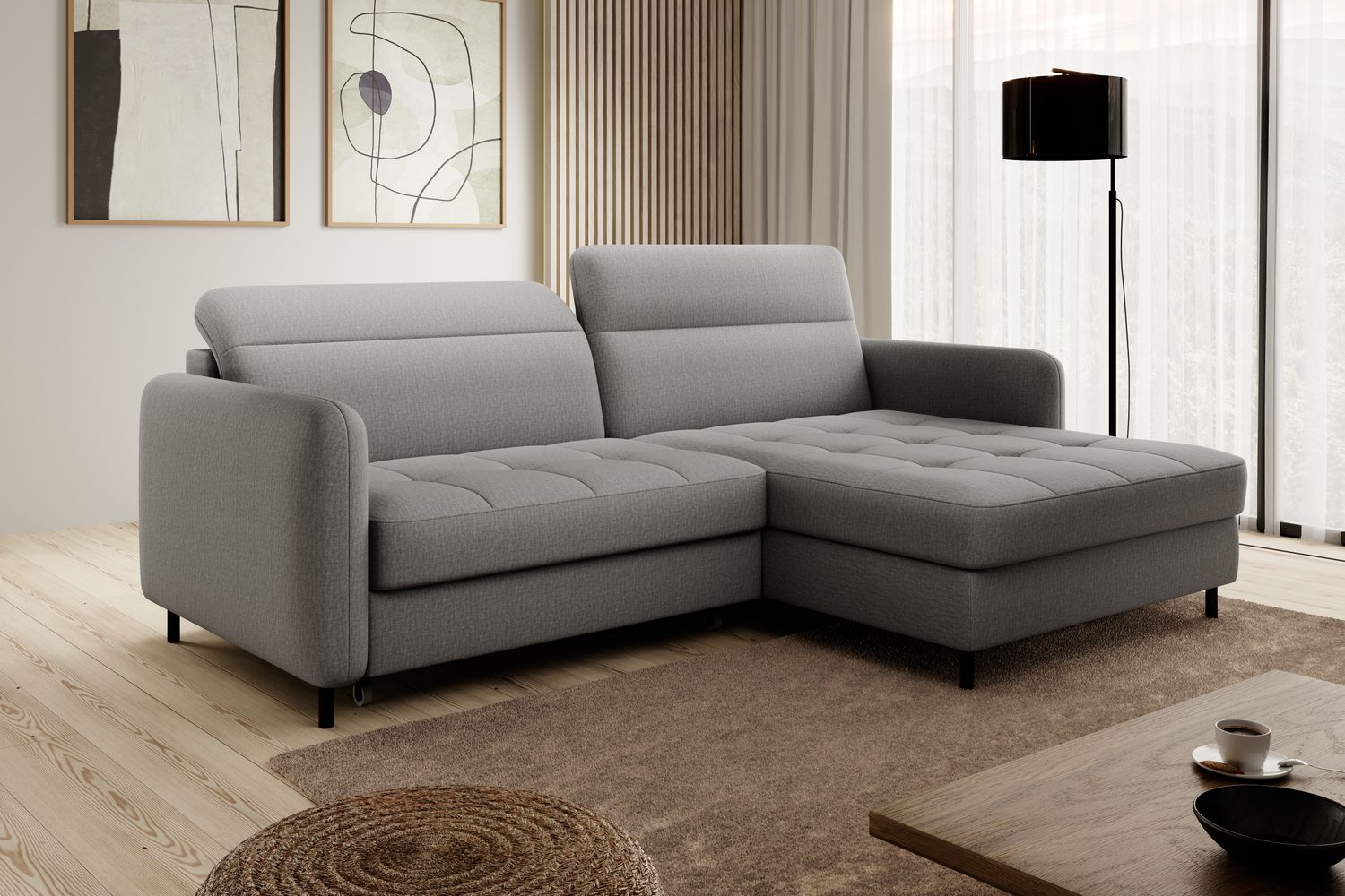 Corner Sleeper Sofa Portree 21 | size: Width: 228cm, Height: 100cm, Depth: 165cm | color: Manhattan | image: 1 | variant: 1015549