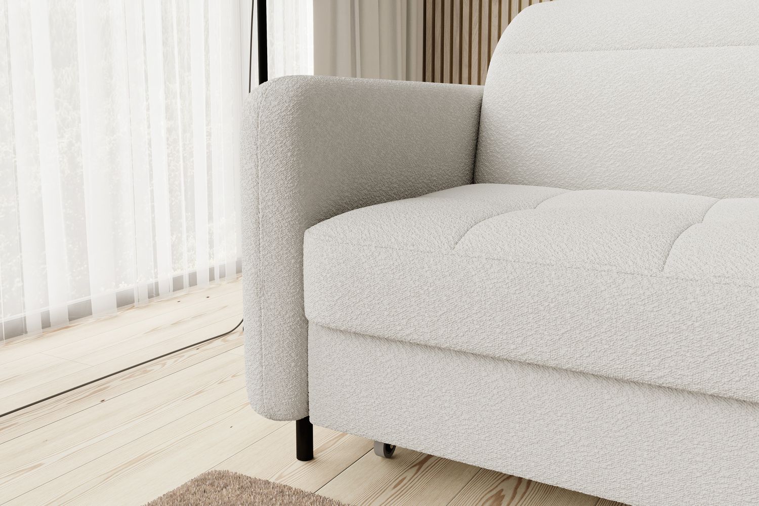 Corner Sleeper Sofa Portree | size: Width: 228cm, Height: 100cm, Depth: 165cm | color: White | image: 5 | variant: 1014977