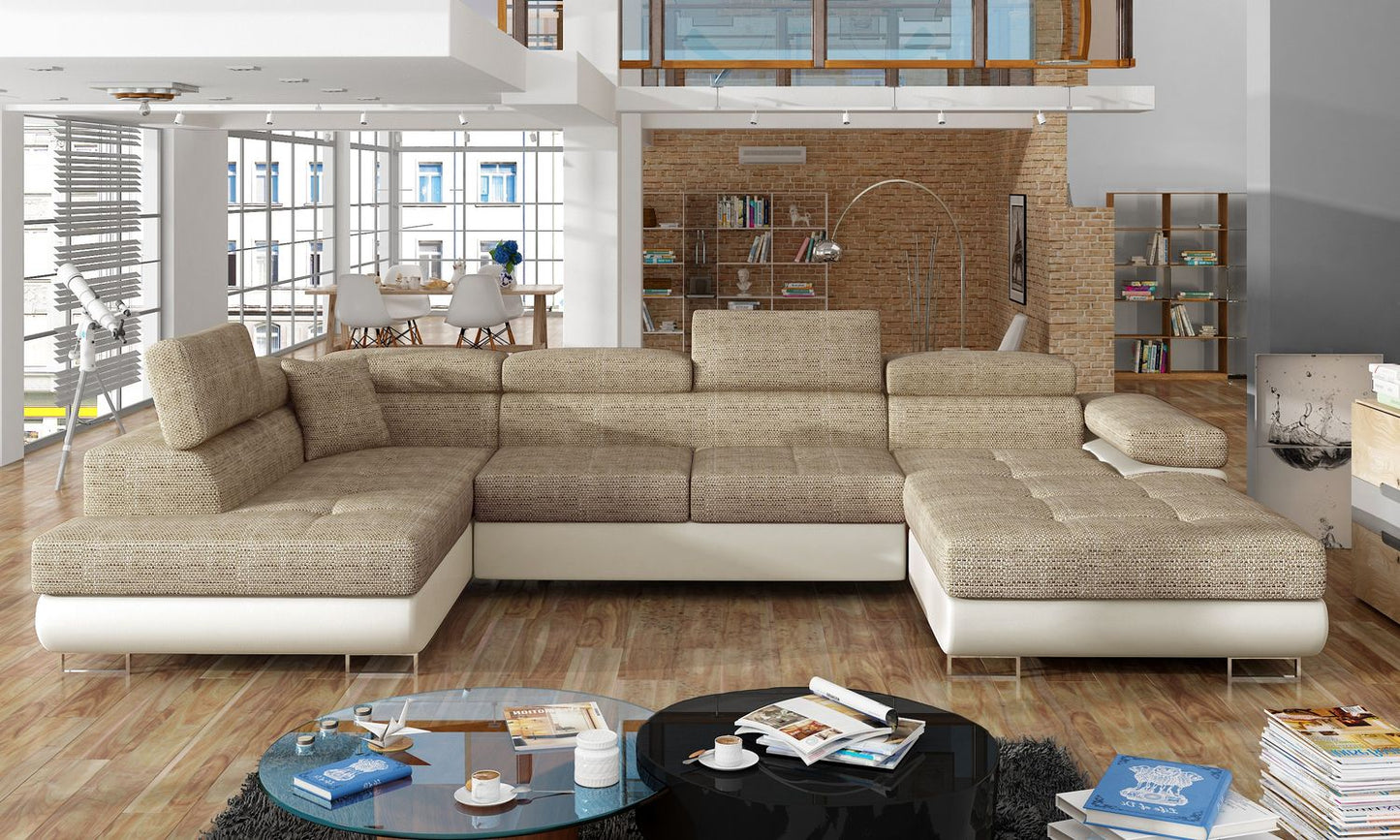 Corner Sleeper Sofa Rodrigo 5 | size: Width: 345cm, Height: 90cm, Depth: 58cm | color: Berlin/Soft | image: 1 | variant: 1016373