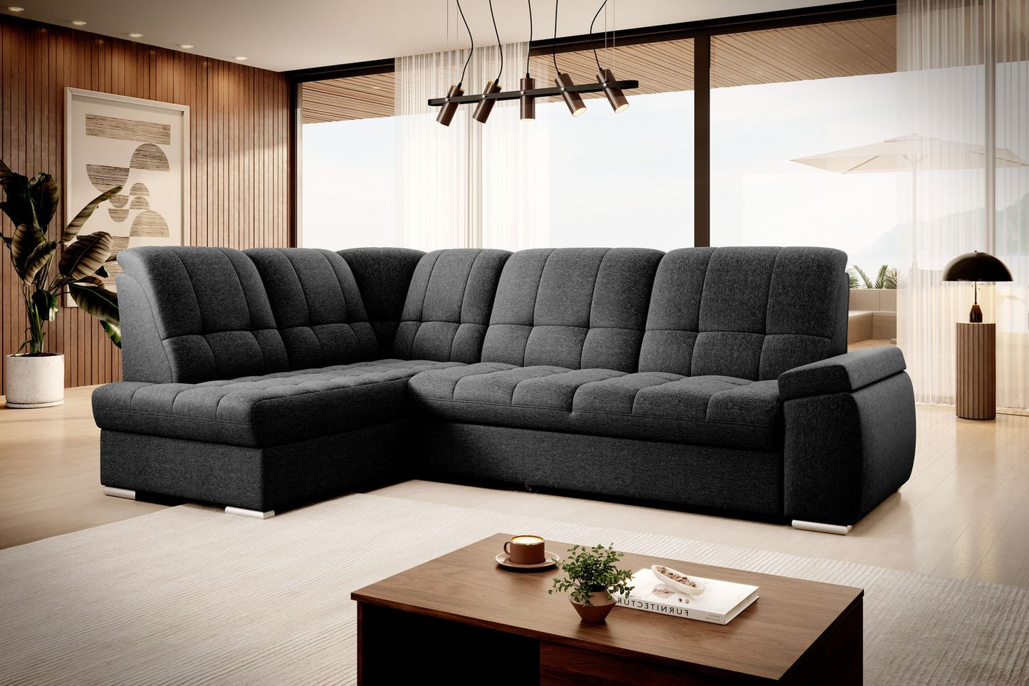 Corner Sleeper Sofa Sado 17 | size: Width: 272cm, Height: 95cm, Depth: 192cm | color: Flores | image: 1 | variant: 1015205