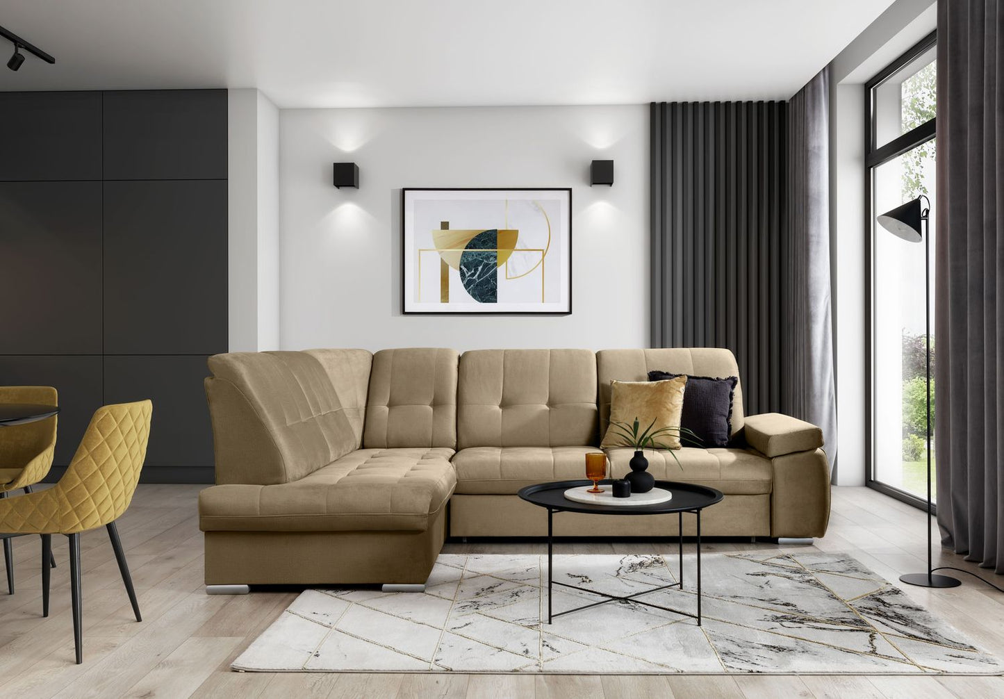 Corner Sleeper Sofa Sado 19 | size: Width: 272cm, Height: 95cm, Depth: 192cm | color: Nube | image: 1 | variant: 1015207