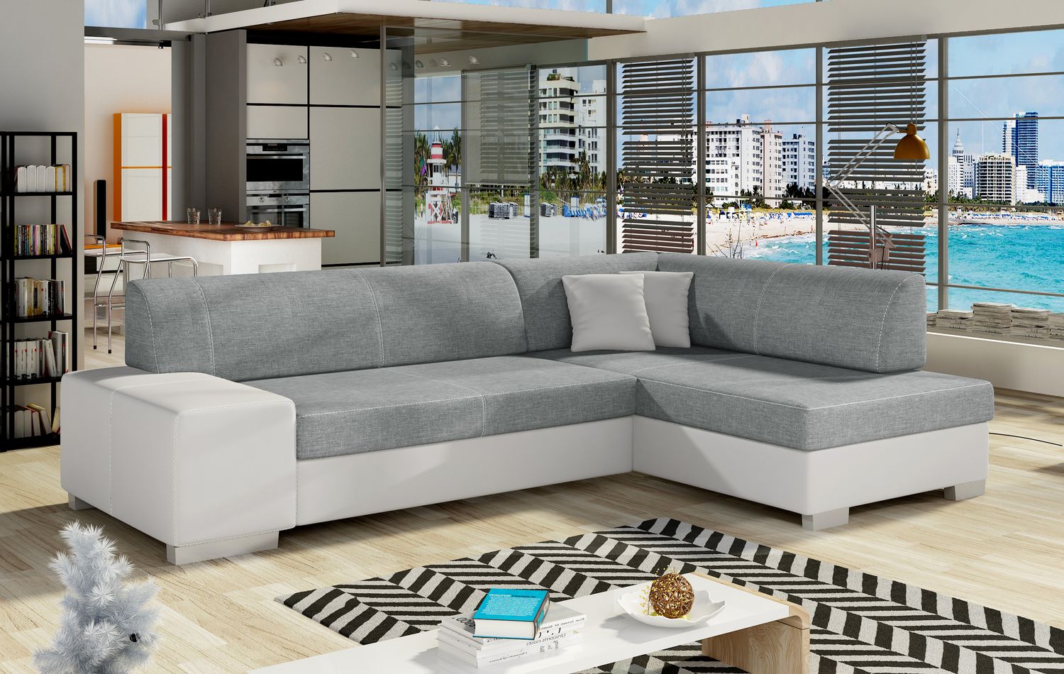 Corner Sleeper Sofa Salisbury 26 | size: Width: 268cm, Height: 73cm, Depth: 167cm | color: Cover/Soft | image: 1 | variant: 1016629