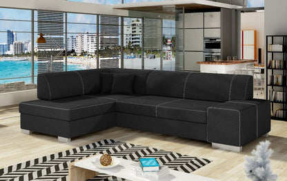 Corner Sleeper Sofa Salisbury | size: Width: 268cm, Height: 73cm, Depth: 167cm | color: Black | image: 0 | variant: 1008858