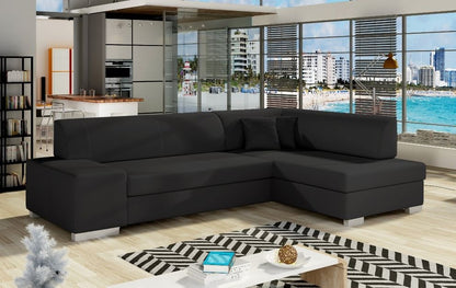 Corner Sleeper Sofa Salisbury | size: Width: 268cm, Height: 73cm, Depth: 167cm | color: Black | image: 0 | variant: 1008869