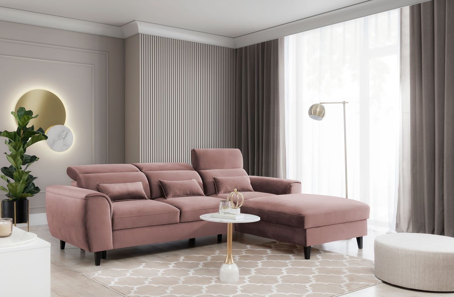 Corner Sleeper Sofa Scarborough 16 | size: Width: 267cm, Height: 100cm, Depth: 196cm | color: Nube | image: 1 | variant: 1015444