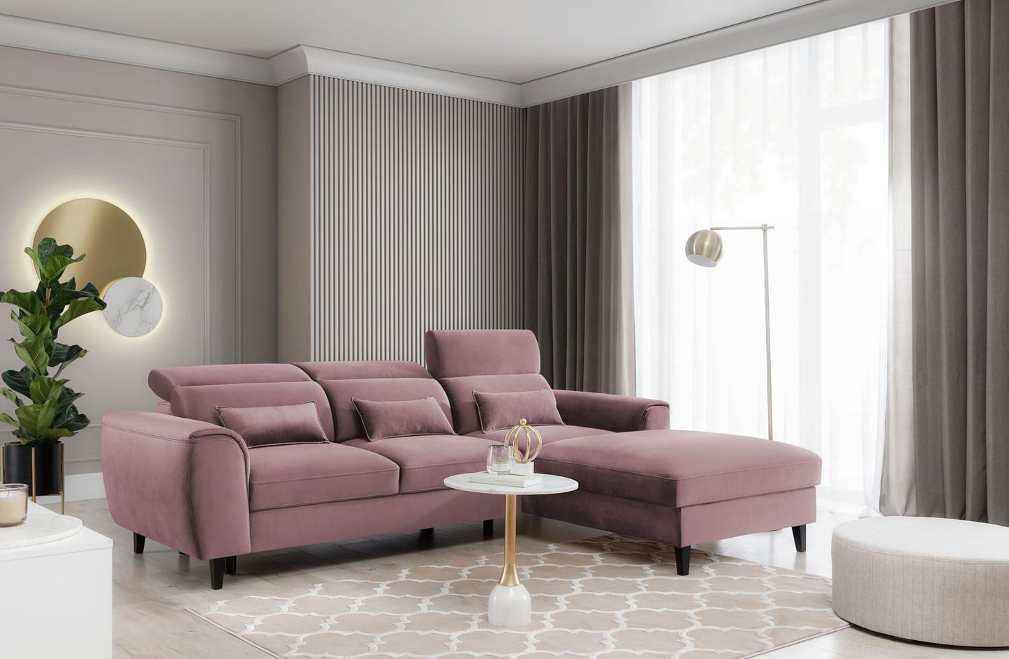 Corner Sleeper Sofa Scarborough 17 | size: Width: 267cm, Height: 100cm, Depth: 196cm | color: Velvetmat | image: 1 | variant: 1015445