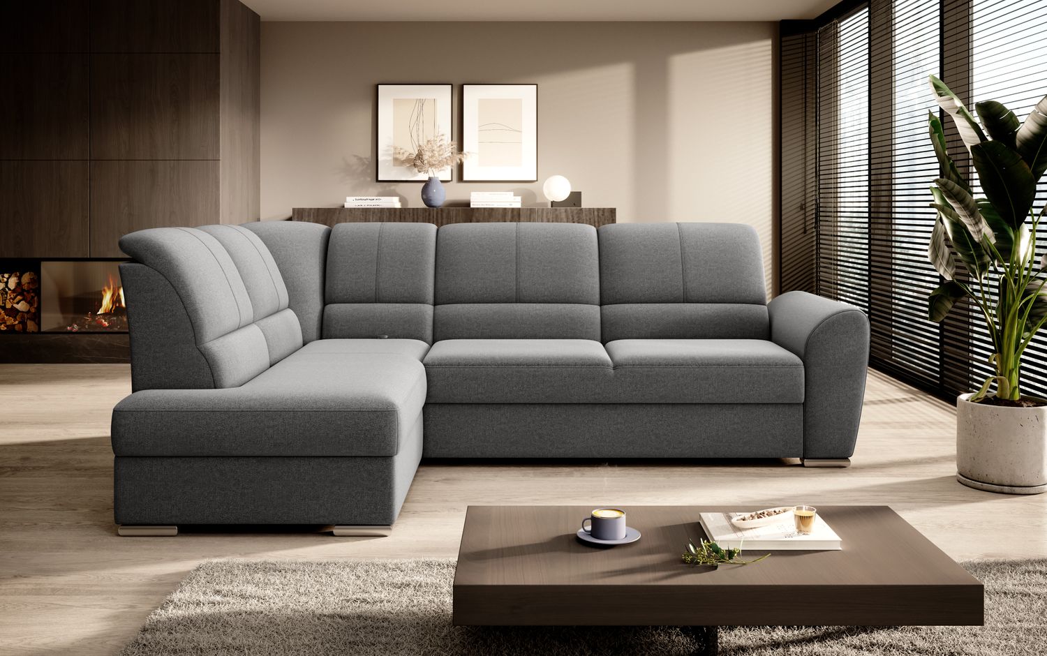 Corner Sleeper Sofa Siber 8 | size: Width: 270cm, Height: 93cm, Depth: 186cm | color: Gojo | image: 1 | variant: 1015276
