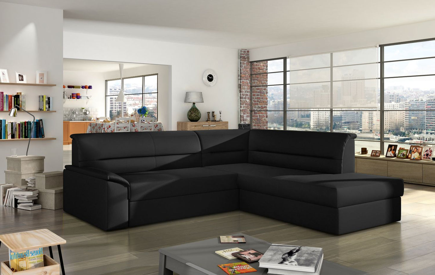 Corner Sleeper Sofa Sleaford 3 | size: Width: 212cm, Height: 90cm, Depth: 65cm | color: Soft | image: 1 | variant: 1016436