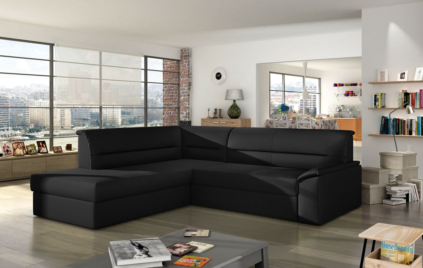 Corner Sleeper Sofa Sleaford 9 | size: Width: 212cm, Height: 90cm, Depth: 65cm | color: Soft | image: 1 | variant: 1016442