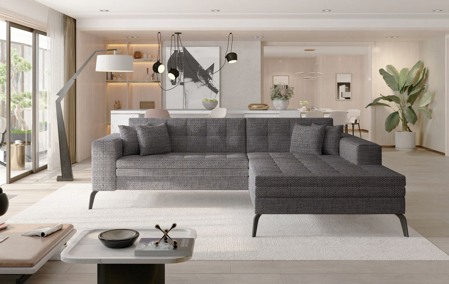 Corner Sleeper Sofa Solange 26 | size: Width: 292cm, Height: 80cm, Depth: 196cm | color: Berlin | image: 1 | variant: 1016435
