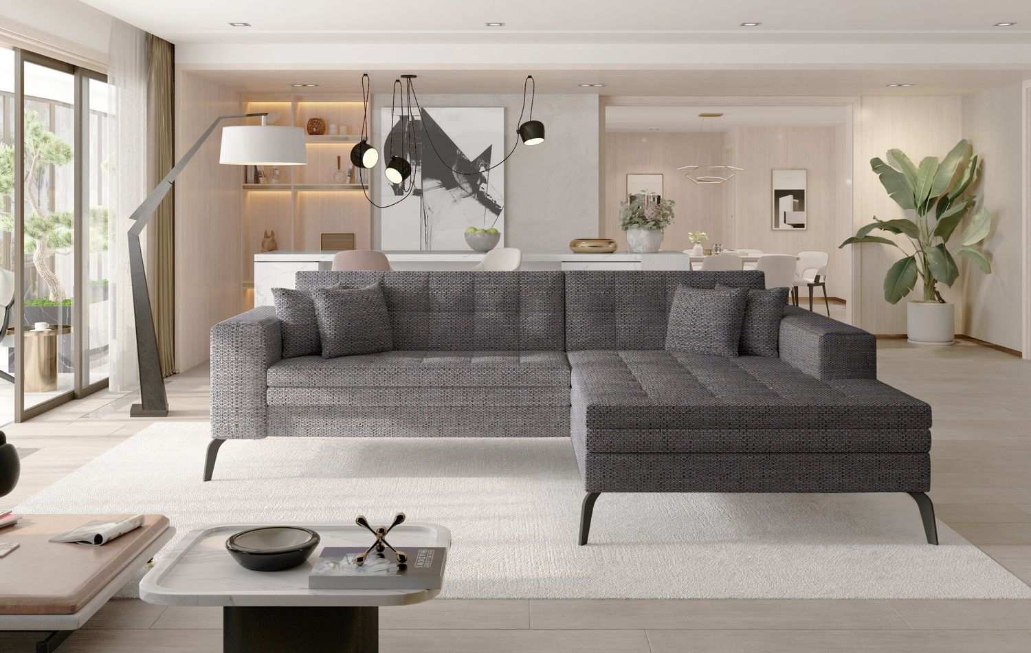 Corner Sleeper Sofa Solange 26 | size: Width: 292cm, Height: 80cm, Depth: 196cm | color: Berlin | image: 1 | variant: 1016435