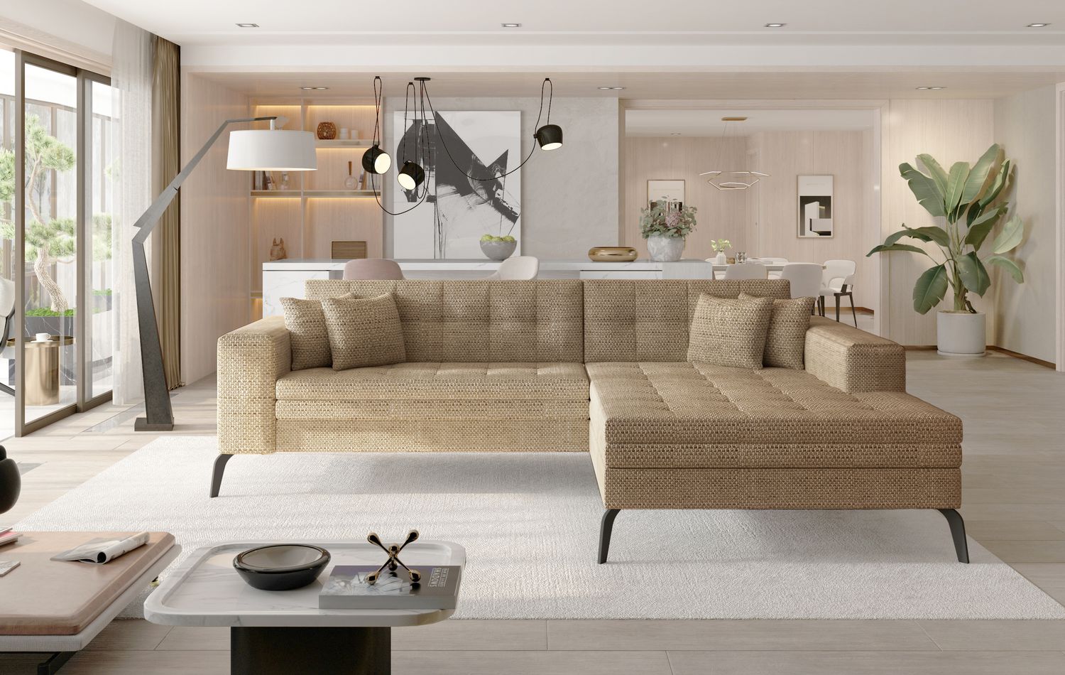Corner Sleeper Sofa Solange 27 | size: Width: 292cm, Height: 80cm, Depth: 196cm | color: Berlin | image: 1 | variant: 1016436
