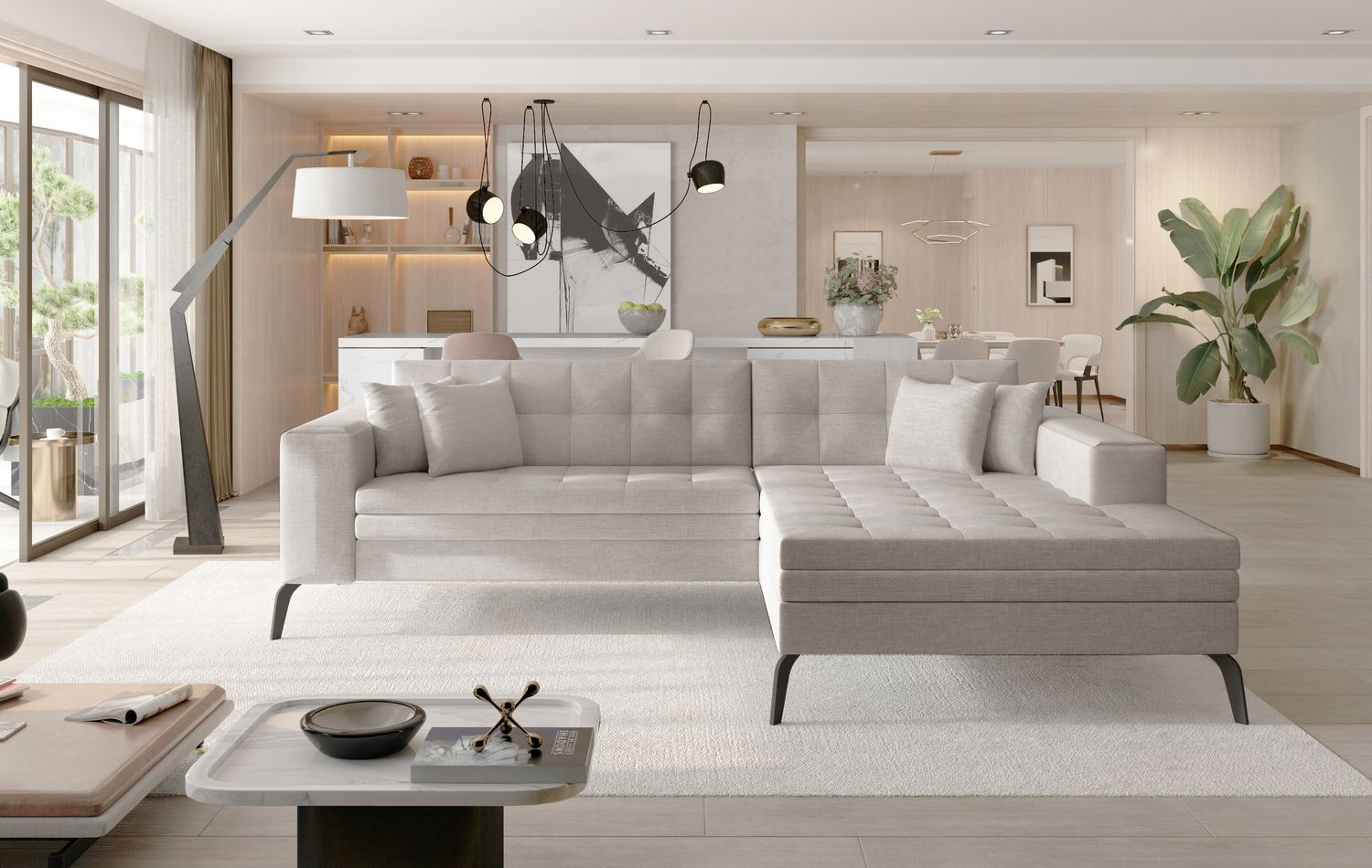 Corner Sleeper Sofa Solange 32 | size: Width: 292cm, Height: 80cm, Depth: 196cm | color: Cover | image: 1 | variant: 1016441