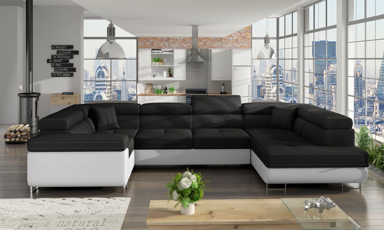 Corner Sleeper Sofa Stamford 5 | size: Width: 202cm, Height: 90cm, Depth: 58cm | color: Sawana/Soft | image: 1 | variant: 1016711