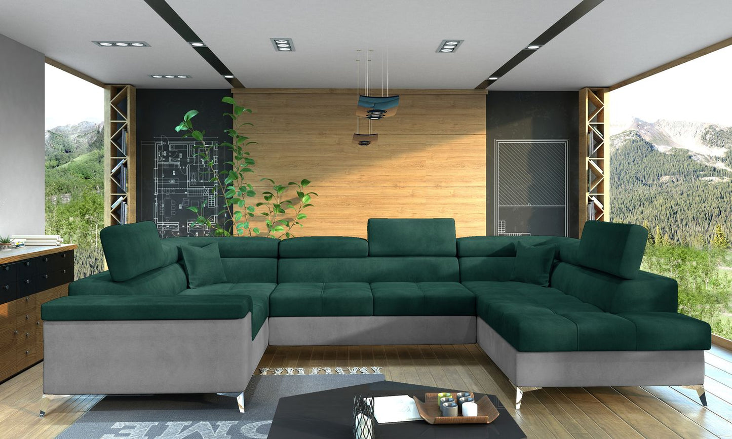Corner Sleeper Sofa Thiago 16 | size: Width: 208cm, Height: 88cm, Depth: 43cm | color: Monolith | image: 1 | variant: 1016484