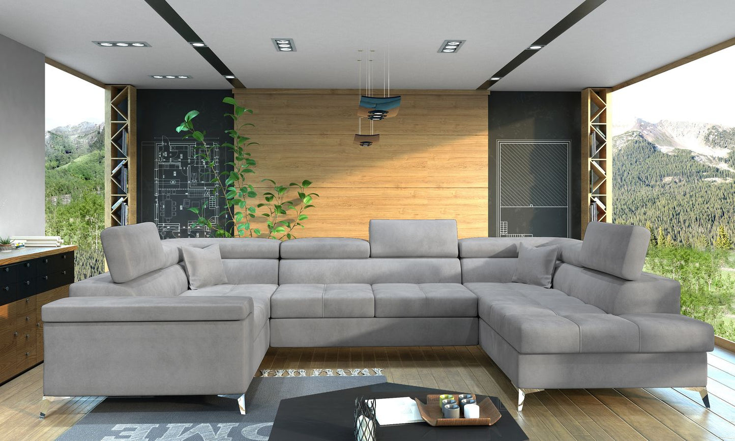 Corner Sleeper Sofa Thiago 22 | size: Width: 208cm, Height: 88cm, Depth: 43cm | color: Monolith | image: 1 | variant: 1016490