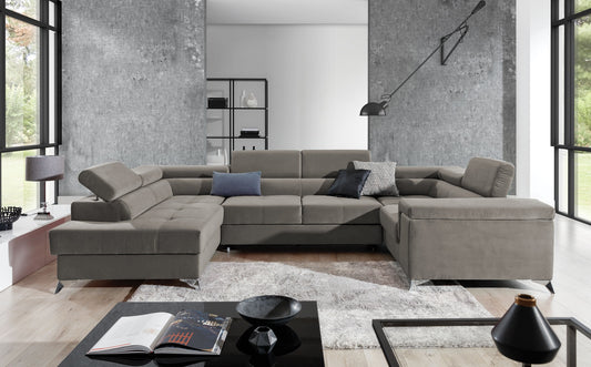Corner Sleeper Sofa Thiago 51 | size: Width: 208cm, Height: 88cm, Depth: 43cm | color: Paros | image: 1 | variant: 1016519