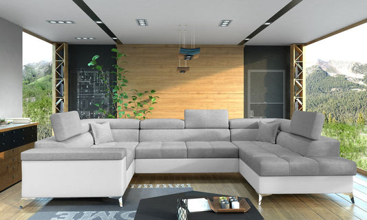 Corner Sleeper Sofa Thiago 8 | size: Width: 208cm, Height: 88cm, Depth: 43cm | color: Sawana/Soft | image: 1 | variant: 1016476