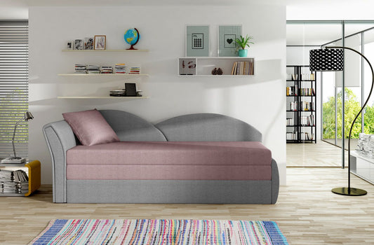 Corner Sleeper Sofa West Llandovery 4 | size: Width: 218cm, Height: 77cm, Depth: 80cm | color: Grey/Pink | image: 1 | variant: 1015008