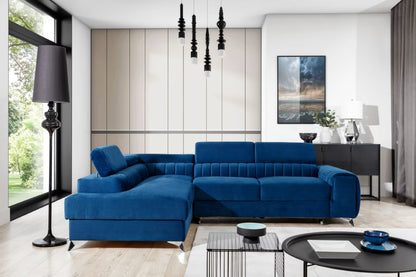 Corner Sleeper Sofa West London 2 | size: Width: 275cm, Height: 98cm, Depth: 205cm | color: Blue | image: 0 | variant: 1013848