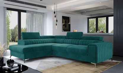 Corner Sleeper Sofa West London 4 | size: Width: 275cm, Height: 98cm, Depth: 205cm | color: Green | image: 0 | variant: 1013850