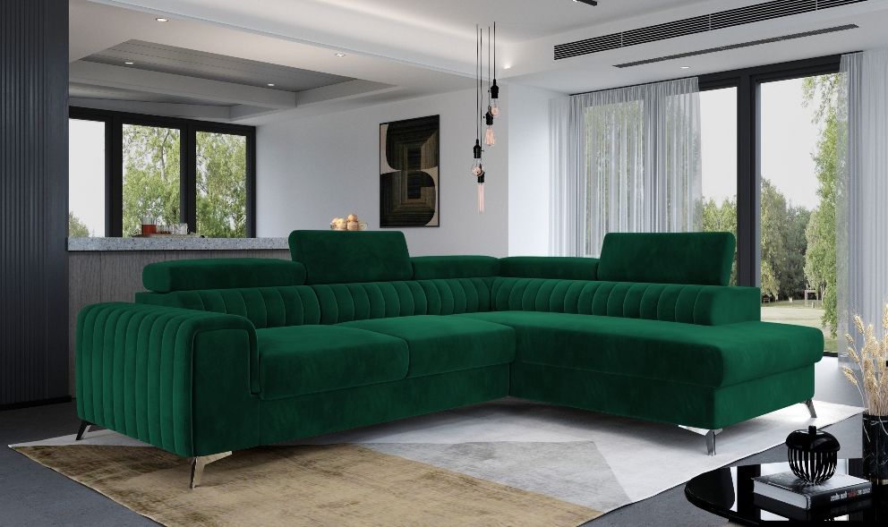 Corner Sleeper Sofa West London 8 | size: Width: 275cm, Height: 98cm, Depth: 205cm | color: Green | image: 0 | variant: 1013854