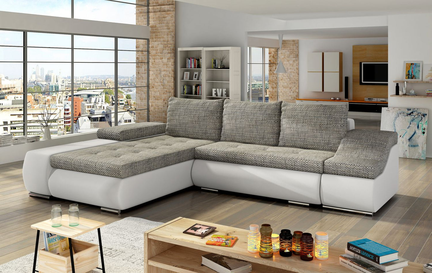 Corner Sleeper Sofa West St Denis | size: Width: 296cm, Height: 88cm, Depth: 53cm | color: Berlin/Soft | image: 1 | variant: 1009425