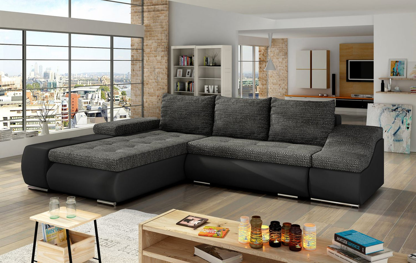 Corner Sleeper Sofa West St Denis | size: Width: 296cm, Height: 88cm, Depth: 53cm | color: Berlin/Soft | image: 1 | variant: 1009428