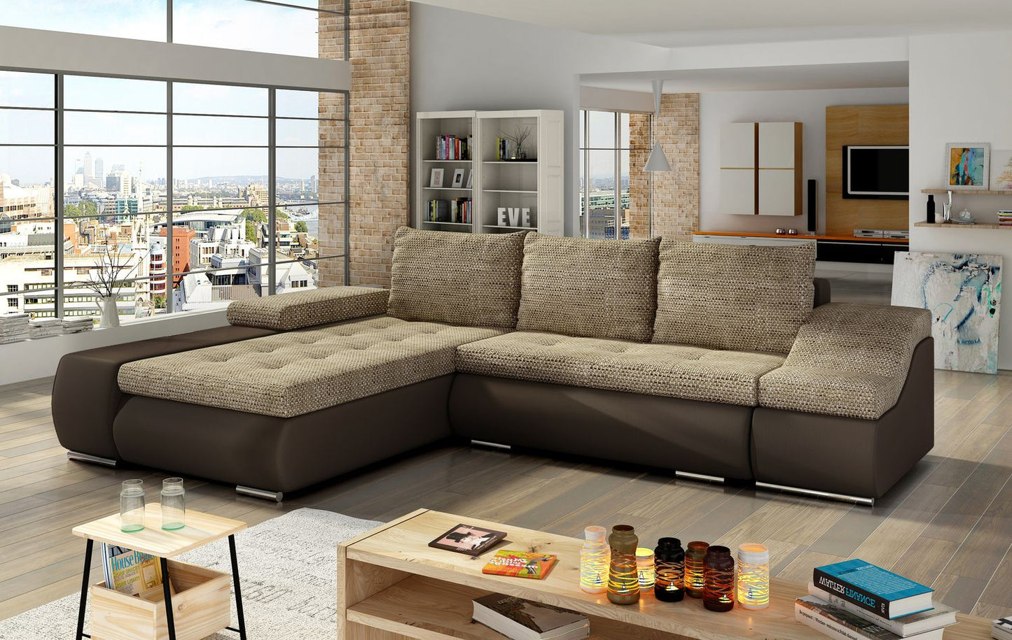Corner Sleeper Sofa West St Denis | size: Width: 296cm, Height: 88cm, Depth: 53cm | color: Berlin/Soft | image: 1 | variant: 1009430