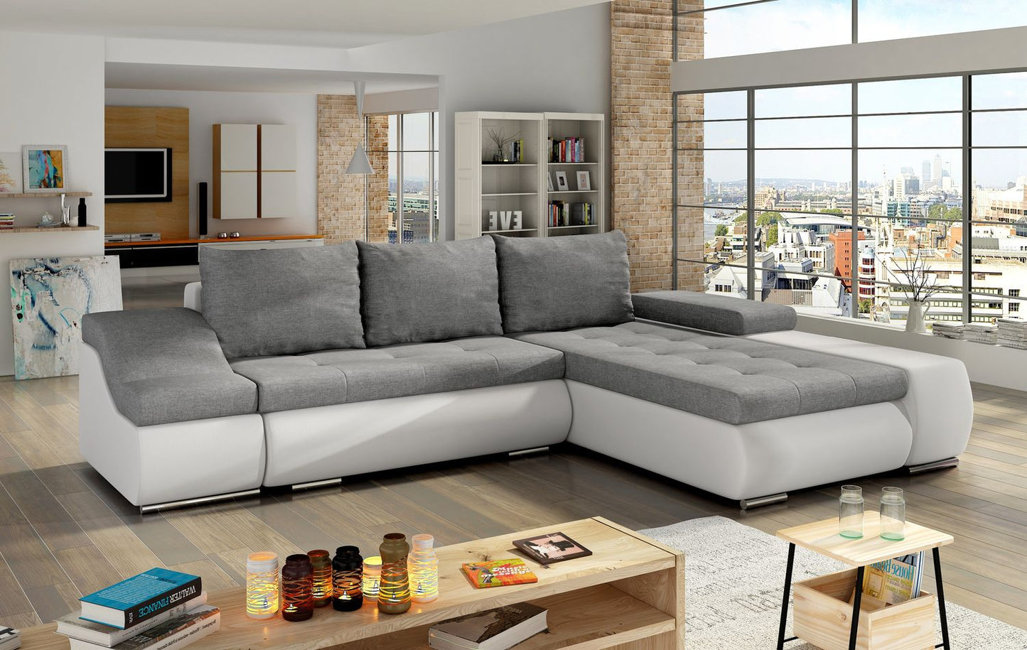 Corner Sleeper Sofa West St Denis | size: Width: 296cm, Height: 88cm, Depth: 53cm | color: Sawana/Soft | image: 1 | variant: 1009442