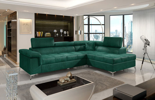 Corner Sleeper Sofa Whitby 9 | size: Width: 275cm, Height: 90cm, Depth: 202cm | color: Green | image: 1 | variant: 1016458
