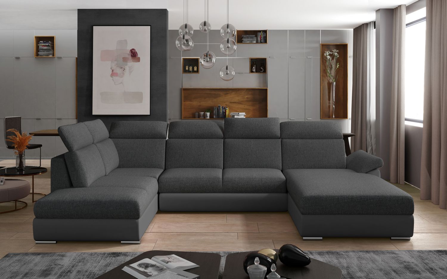 Corner Sleeper Sofa Winchester 21 | size: Width: 336cm, Height: 102cm, Depth: 216cm | color: Inari/Soft | image: 1 | variant: 1016574