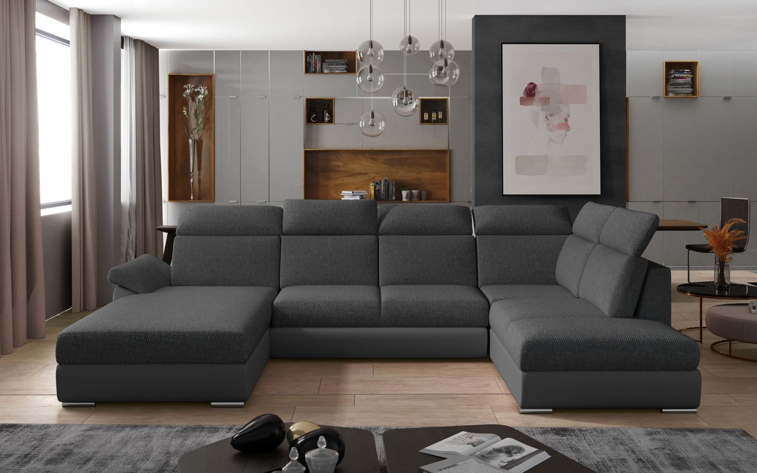 Corner Sleeper Sofa Winchester 7 | size: Width: 336cm, Height: 102cm, Depth: 216cm | color: Inari/Soft | image: 1 | variant: 1016560