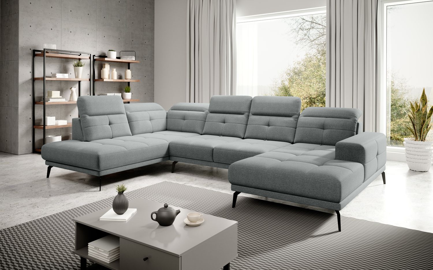 Corner Sofa Alnwick 5 | size: Width: 350cm, Height: 107cm, Depth: 205cm | color: Vero | image: 1 | variant: 1015263