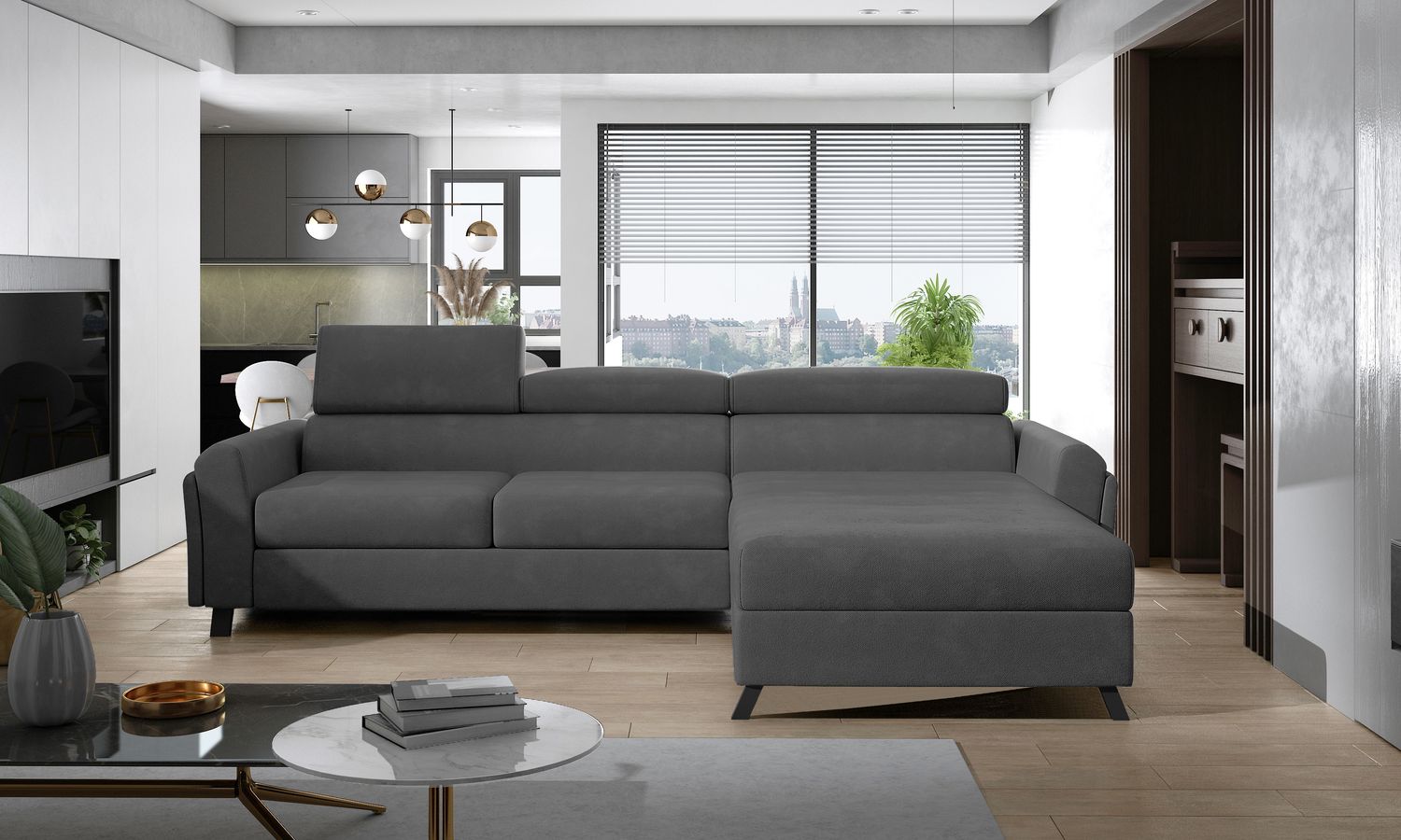 Corner Sofa Ashby 38 | size: Width: 300cm, Height: 98cm, Depth: 190cm | color: Paros | image: 1 | variant: 1017095