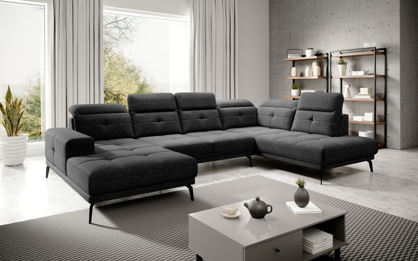 Corner Sofa Bretan 69 | size: Width: 350cm, Height: 107cm, Depth: 205cm | color: Marte | image: 1 | variant: 1014381