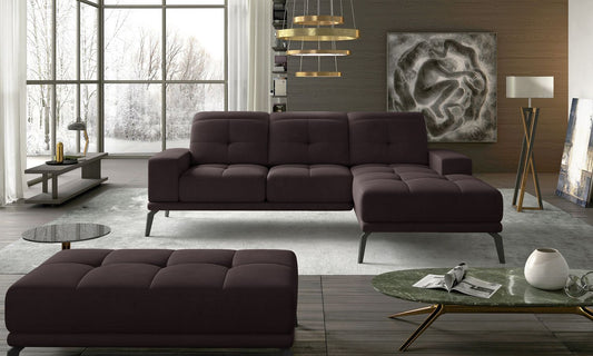 Corner Sofa East Piacenza 13 | size: Width: 265cm, Height: 98cm, Depth: 53cm | color: Mat/Velvet | image: 1 | variant: 1017485