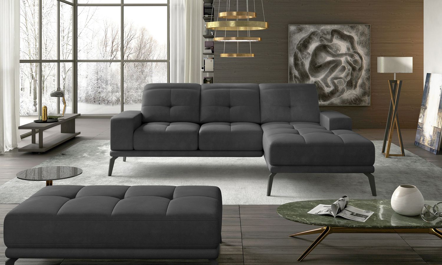 Corner Sofa East Piacenza 24 | size: Width: 265cm, Height: 98cm, Depth: 53cm | color: Paros | image: 1 | variant: 1017496