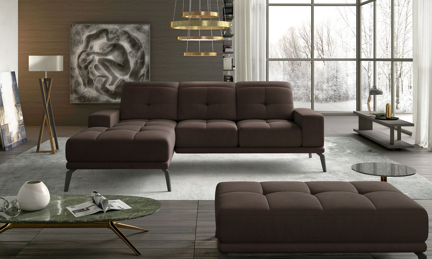Corner Sofa East Piacenza 45 | size: Width: 265cm, Height: 98cm, Depth: 53cm | color: Jasmine | image: 1 | variant: 1017517