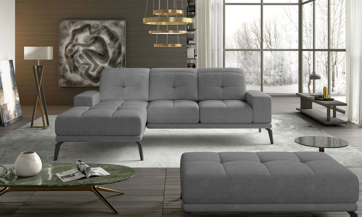 Corner Sofa East Piacenza 62 | size: Width: 265cm, Height: 98cm, Depth: 53cm | color: Soro | image: 1 | variant: 1017534