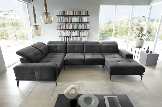 Corner Sofa Louth 11 | size: Width: 350cm, Height: 77cm, Depth: 201cm | color: Nube | image: 1 | variant: 1015888