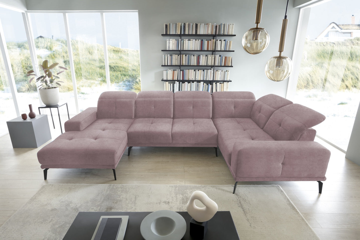 Corner Sofa Louth 99 | size: Width: 350cm, Height: 77cm, Depth: 201cm | color: Loco | image: 1 | variant: 1015976