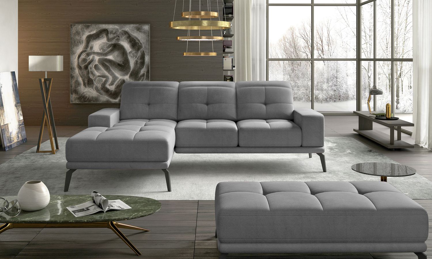 Corner Sofa Torrense 50 | size: Width: 265cm, Height: 98cm, Depth: 53cm | color: Monolith | image: 1 | variant: 1016576