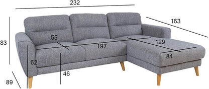 Corner Sofa West Delhi | size: Width: 232cm, Height: 83cm, Depth: 163cm | color: Gray | image: 7 | variant: 1000334
