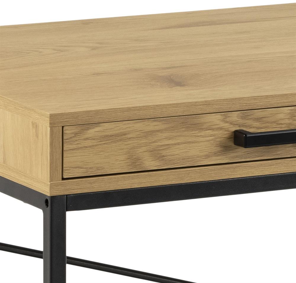 Desk Aberystwyth | size: Length: 58cm, Width: 140cm, Height: 76cm | color: Black/Oak | image: 4 | variant: 1006032