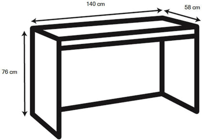 Desk Aberystwyth | size: Length: 58cm, Width: 140cm, Height: 76cm | color: Black/Oak | image: 5 | variant: 1006032