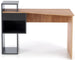 Desk Denver | size: Length: 57cm, Width: 127cm, Height: 90cm | color: Black/Oak | image: 1 | variant: 1003239