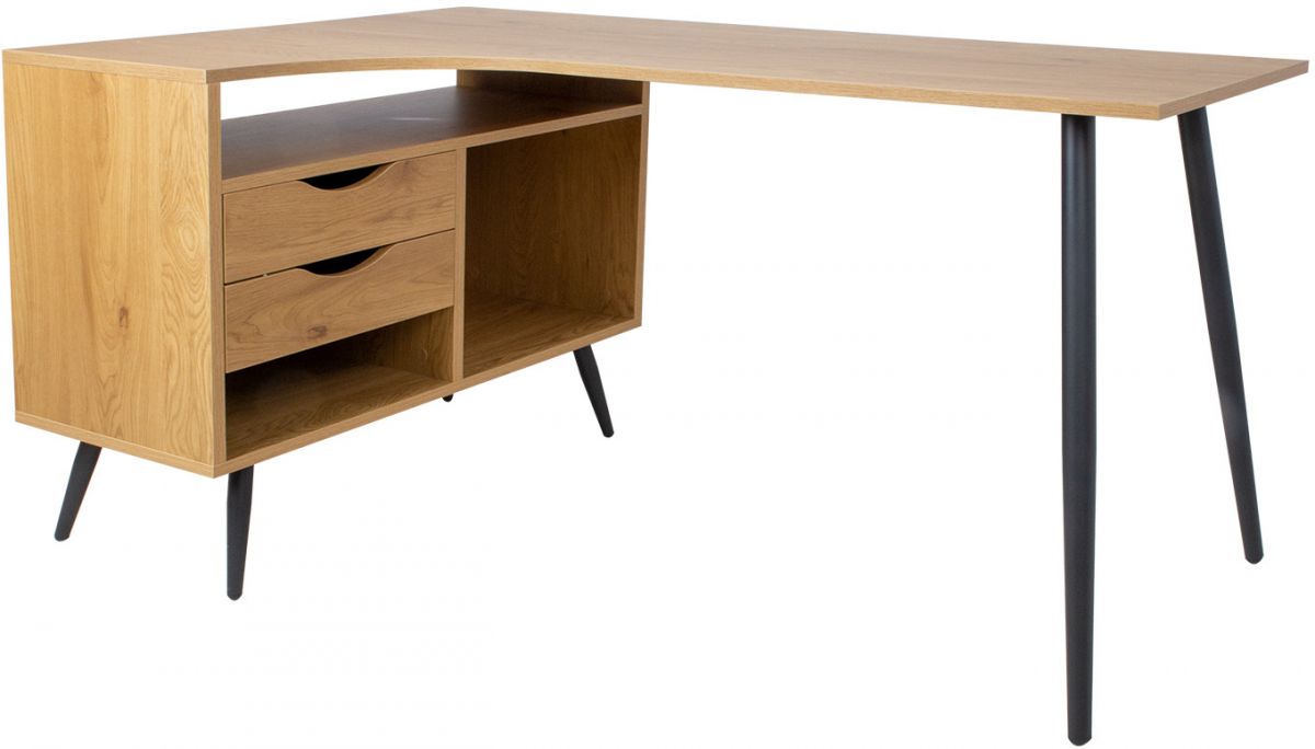 Desk Georgia | size: Length: 80cm, Width: 145cm, Height: 75cm | color: Oak | image: 1 | variant: 1012823